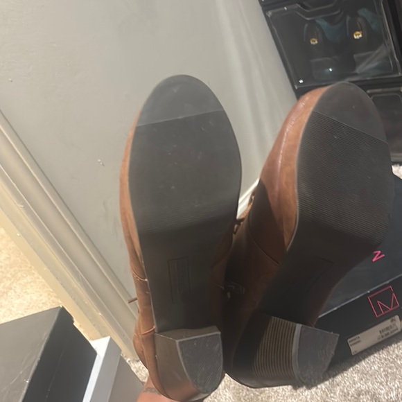 Material Girl Tan Lace Up Boots with Suede Finish - Picture 6 of 7